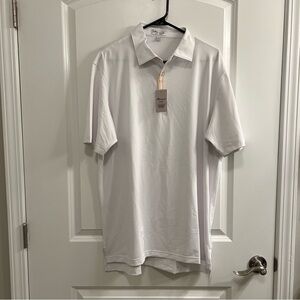 Peter Millar Summer Comfort Golf Polo Shirt Men's L White Embroidered